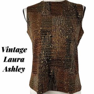 Laura Ashley Petite Brown Tones Tank Top Size SP